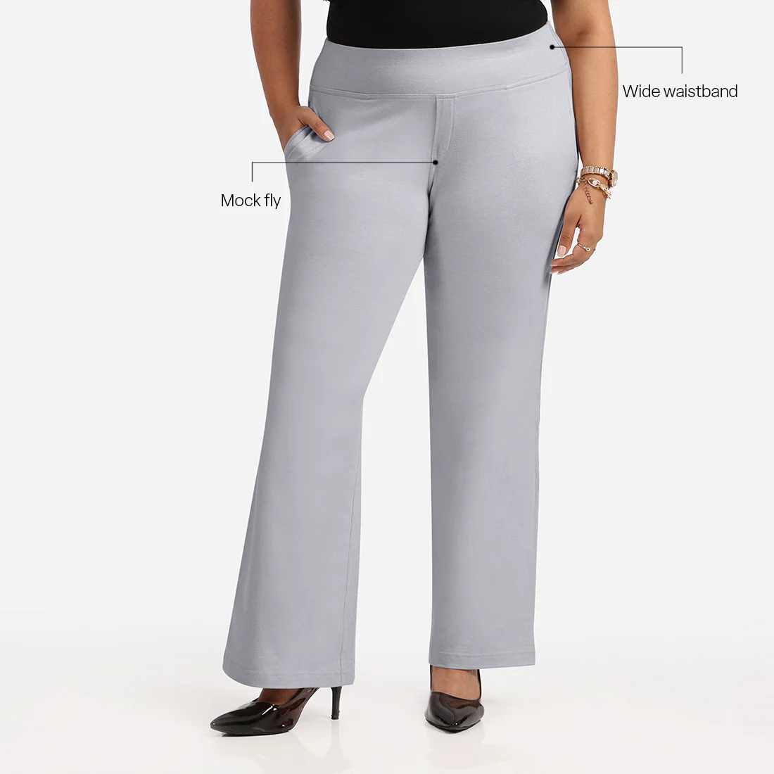 Work-To-Wine Twill Wide Leg Flare Pants - Image 101