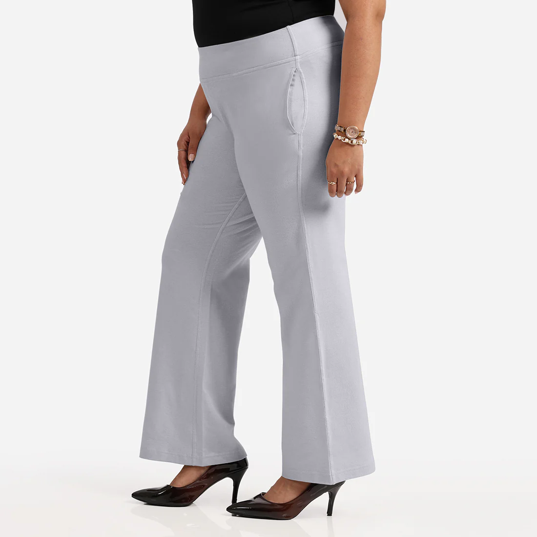 Work-To-Wine Twill Wide Leg Flare Pants - Image 102