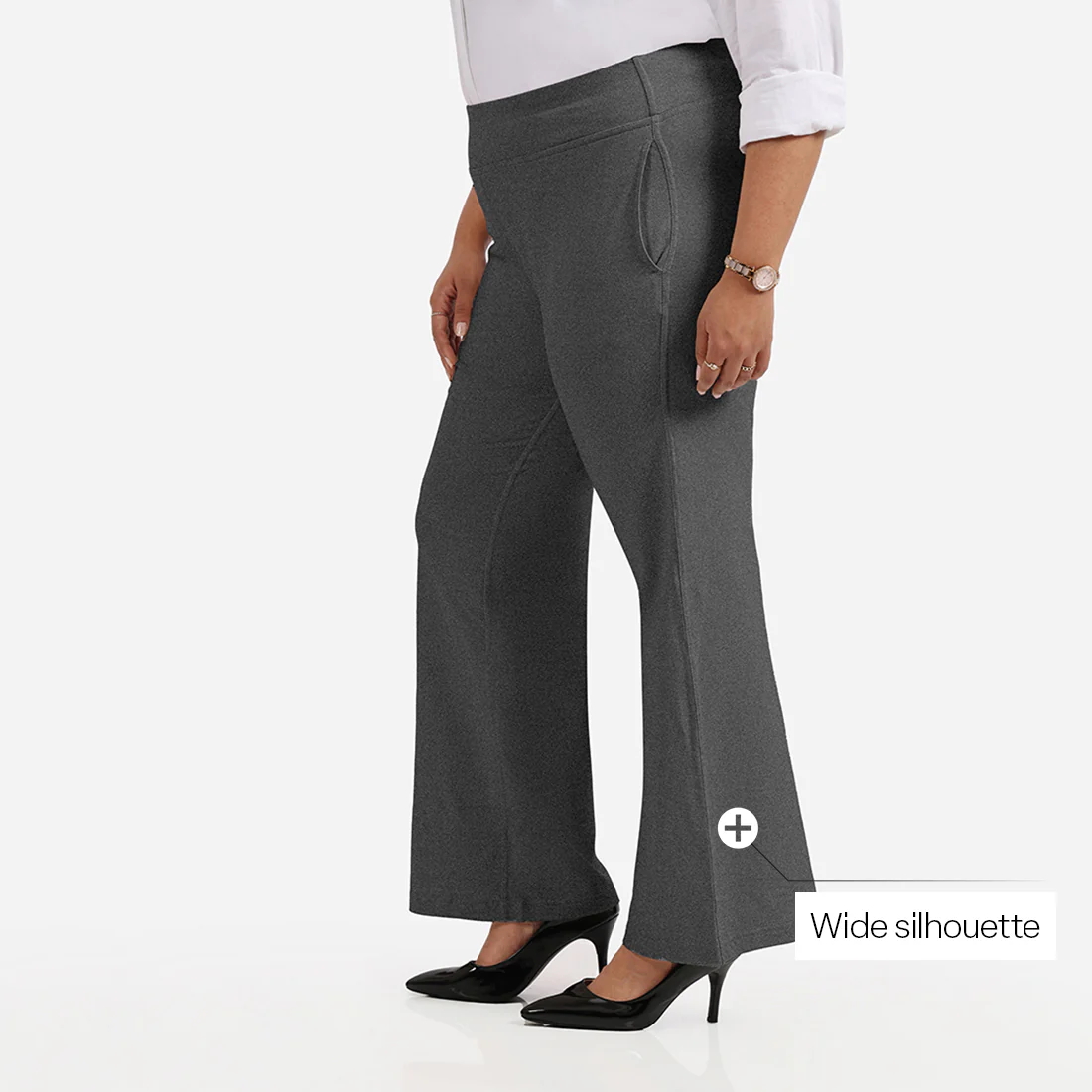 Work-To-Wine Twill Wide Leg Flare Pants - Image 11