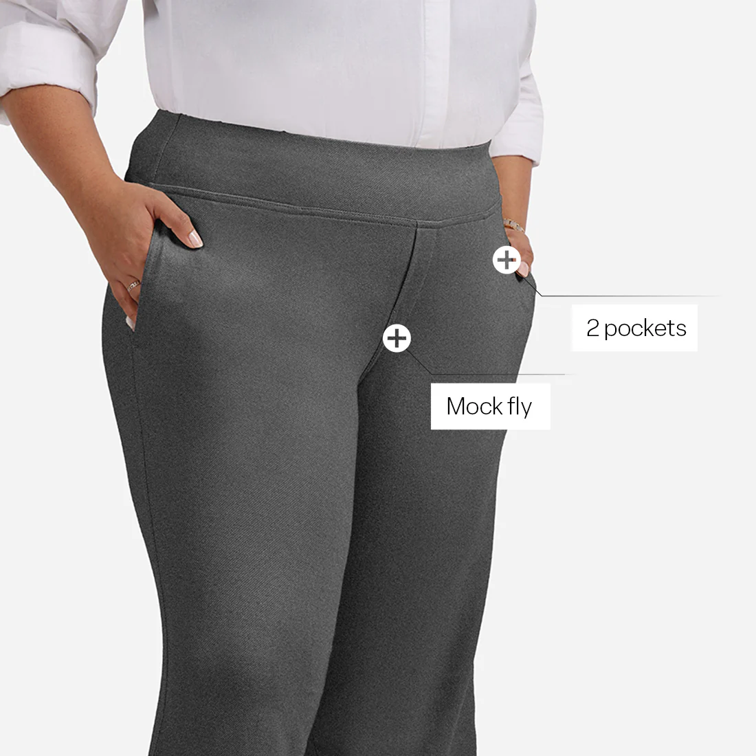 Work-To-Wine Twill Wide Leg Flare Pants - Image 13