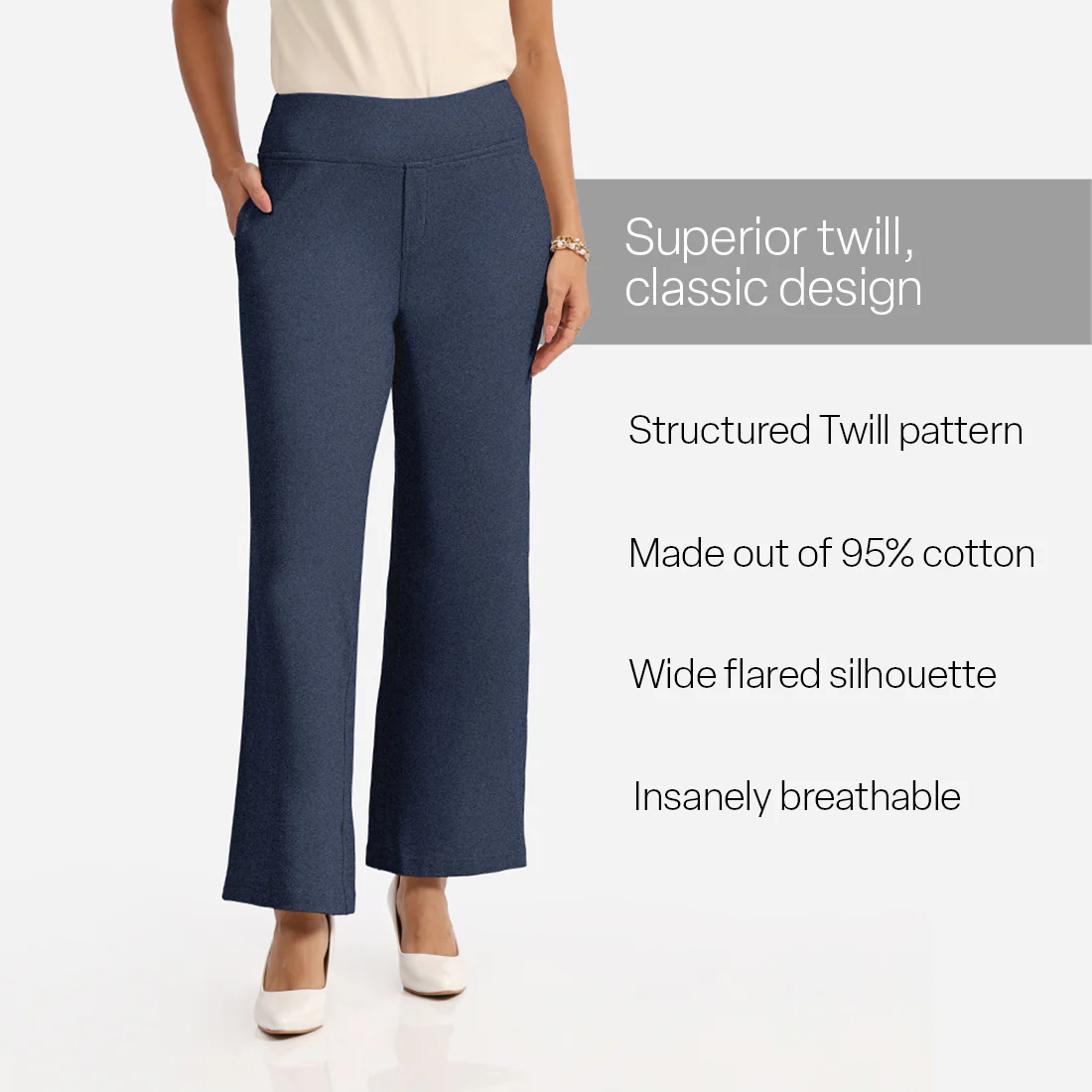 Work-To-Wine Twill Wide Leg Flare Pants - Image 20