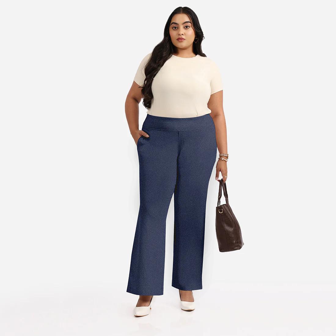 Work-To-Wine Twill Wide Leg Flare Pants - Image 25