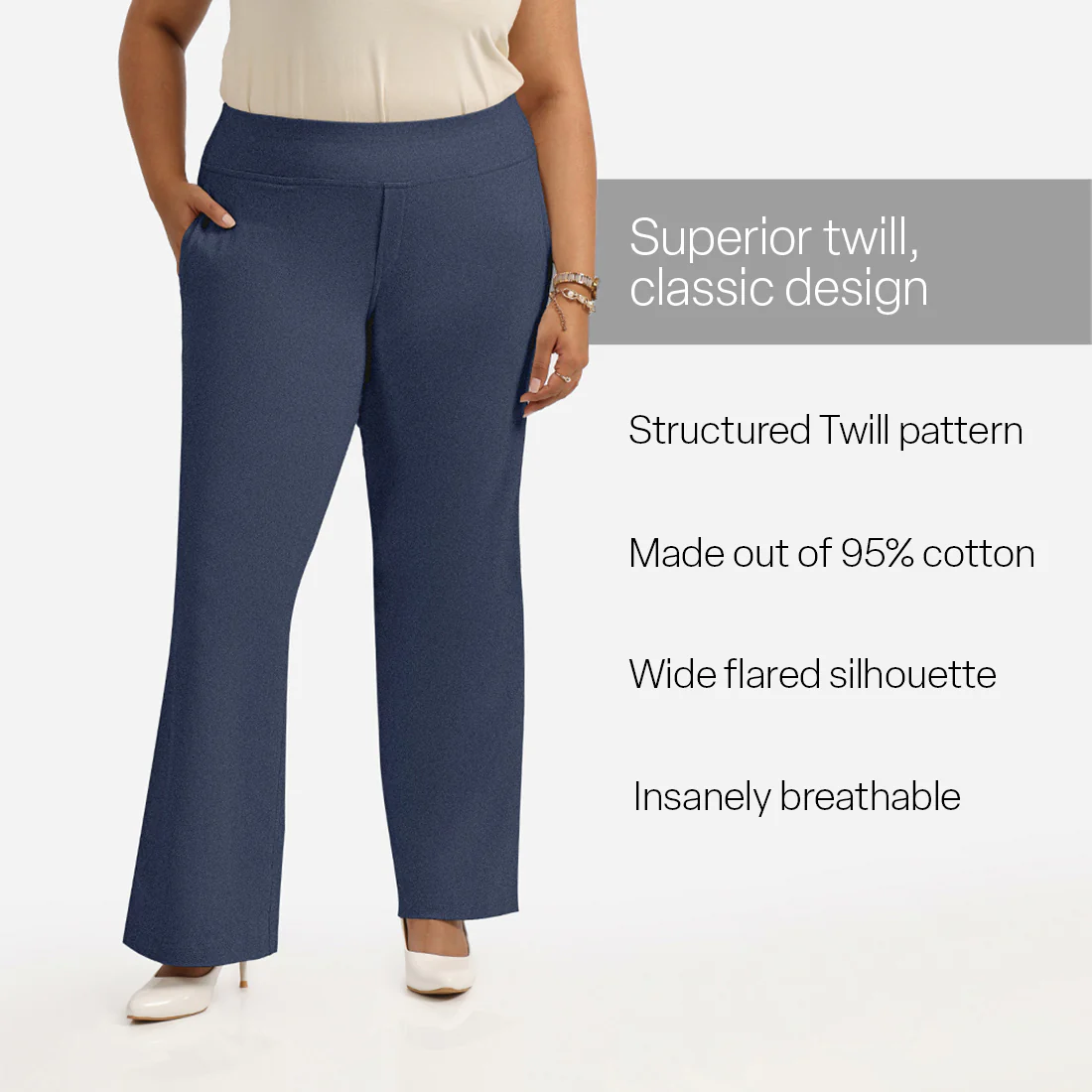 Work-To-Wine Twill Wide Leg Flare Pants - Image 26