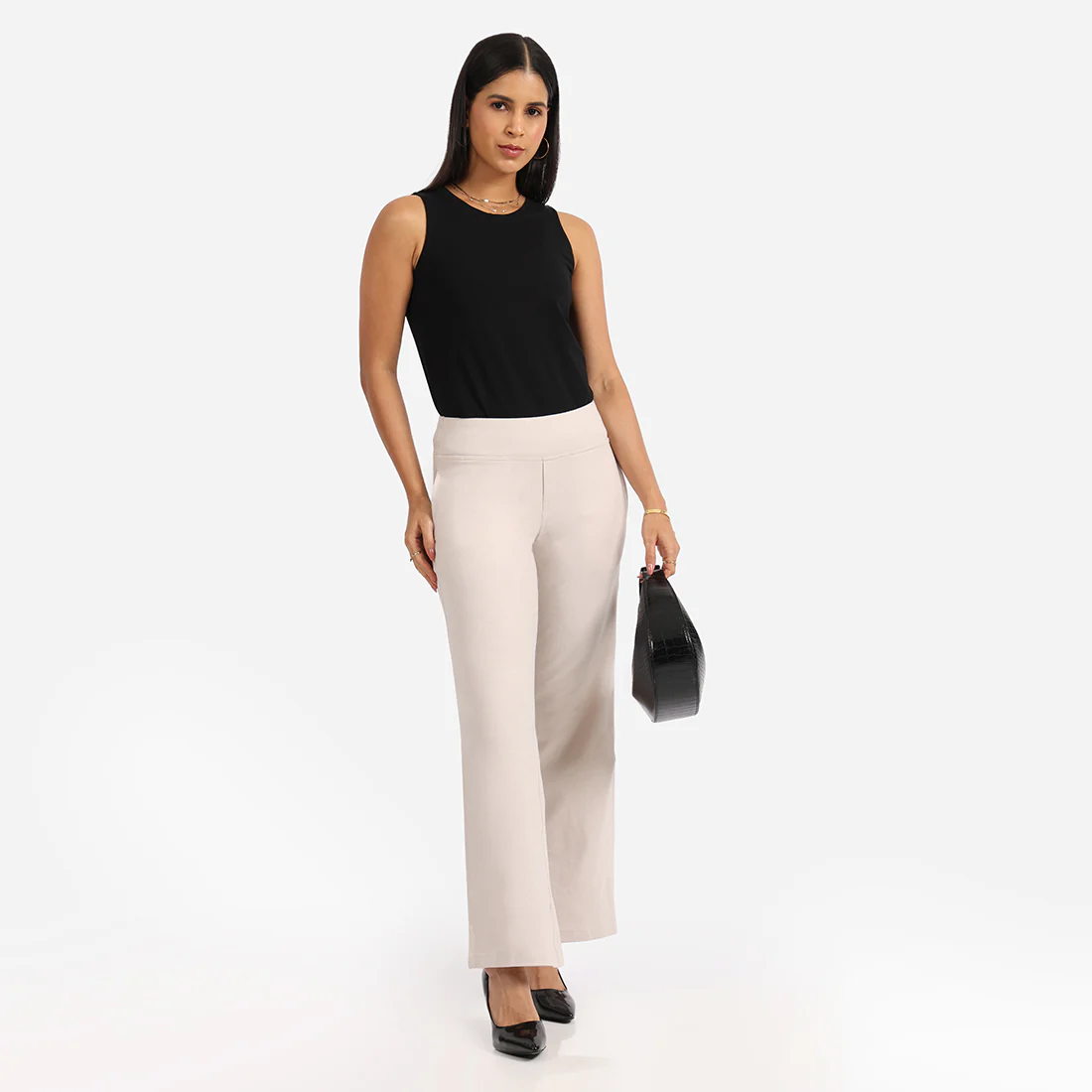Work-To-Wine Twill Wide Leg Flare Pants - Image 35