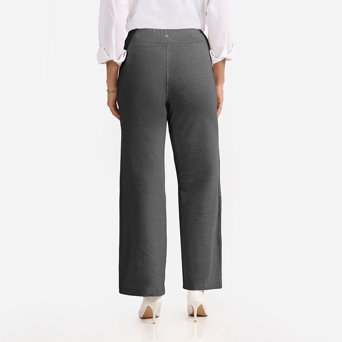 Work-To-Wine Twill Wide Leg Flare Pants - Image 4