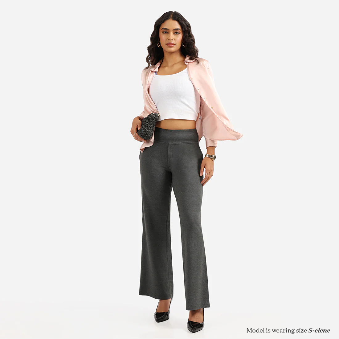 Work-To-Wine Twill Wide Leg Flare Pants - Image 46