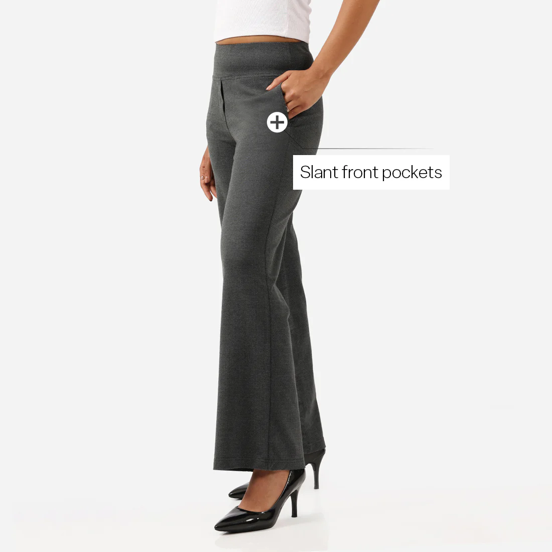 Work-To-Wine Twill Wide Leg Flare Pants - Image 48