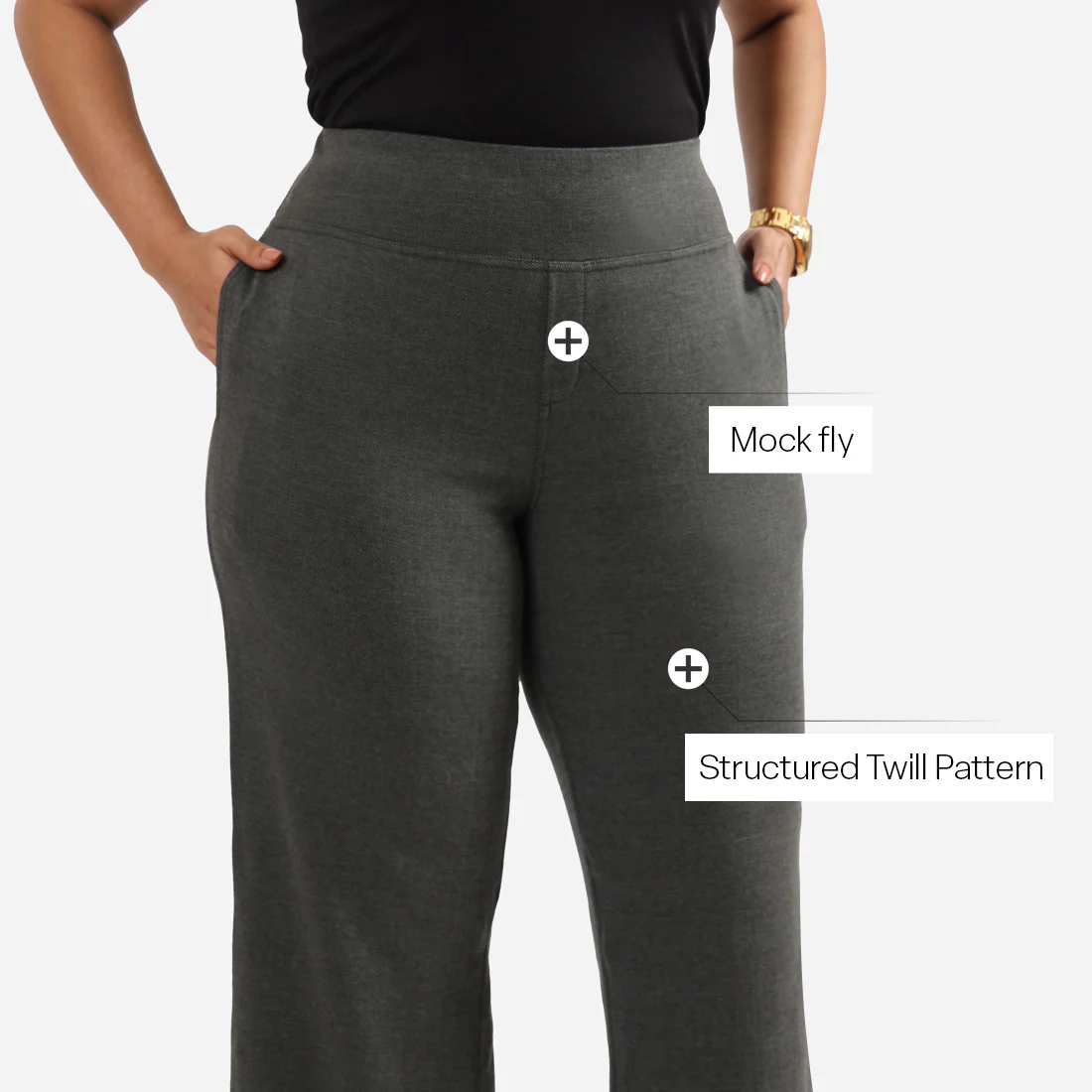 Work-To-Wine Twill Wide Leg Flare Pants - Image 56