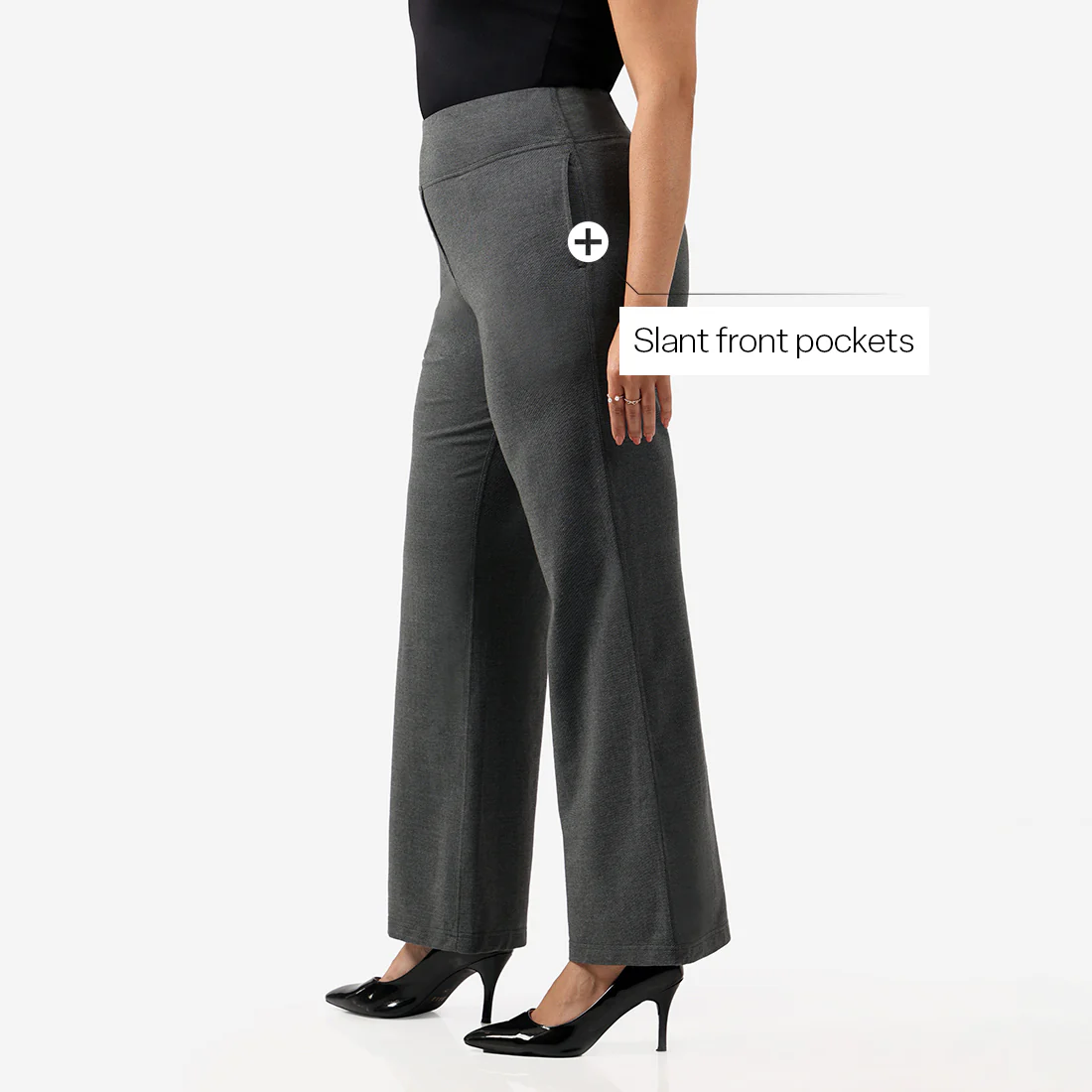 Work-To-Wine Twill Wide Leg Flare Pants - Image 58