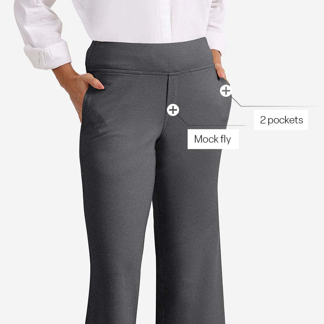 Work-To-Wine Twill Wide Leg Flare Pants - Image 6