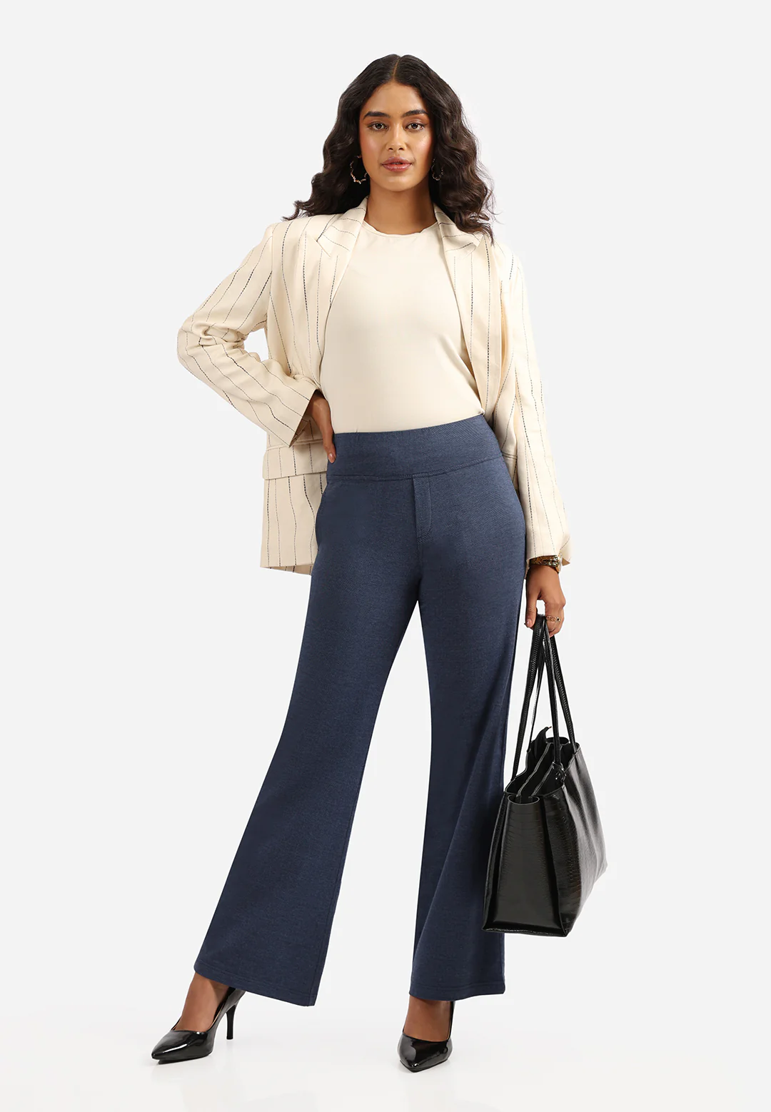 Work-To-Wine Twill Wide Leg Flare Pants - Image 60