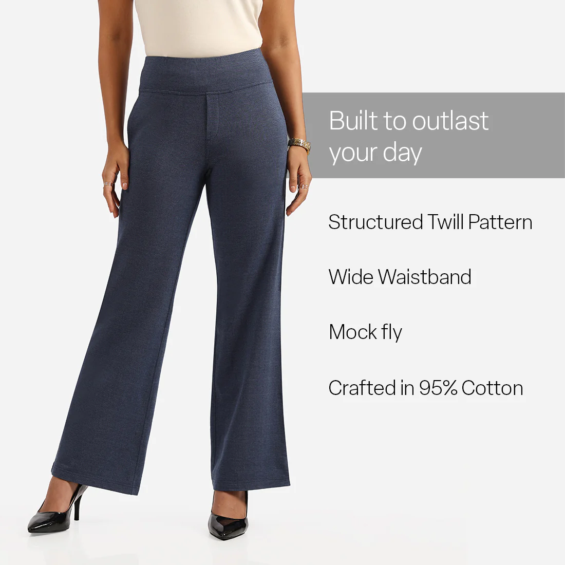 Work-To-Wine Twill Wide Leg Flare Pants - Image 63