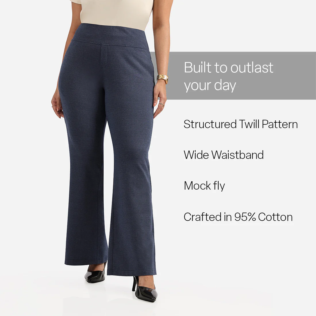 Work-To-Wine Twill Wide Leg Flare Pants - Image 69