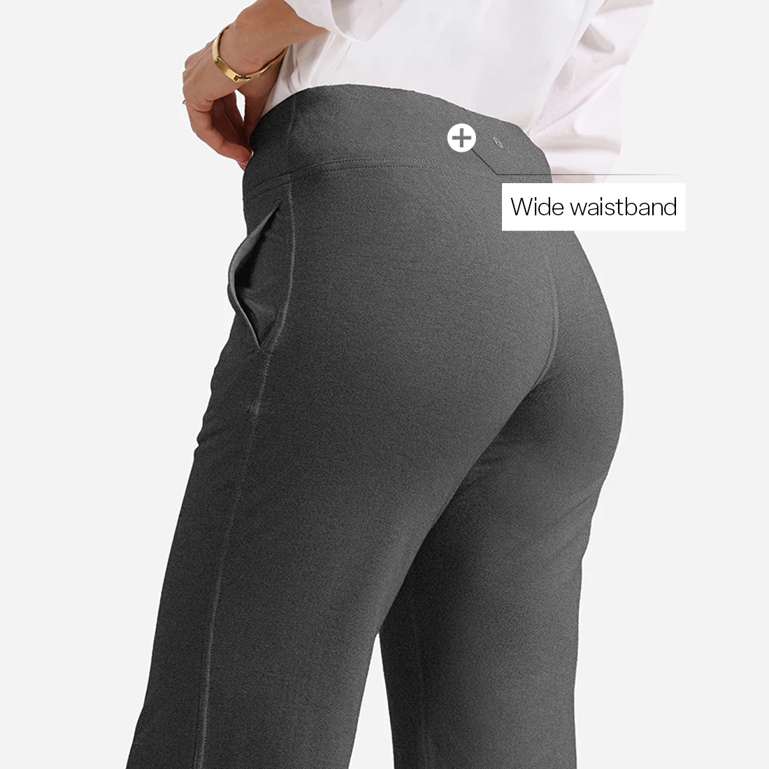 Work-To-Wine Twill Wide Leg Flare Pants - Image 7