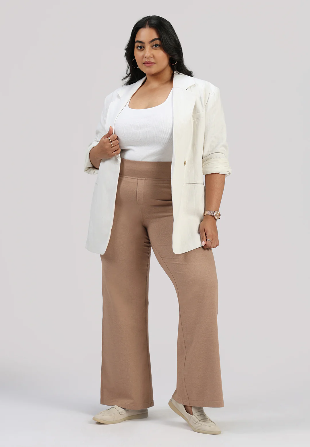 Work-To-Wine Twill Wide Leg Flare Pants - Image 74