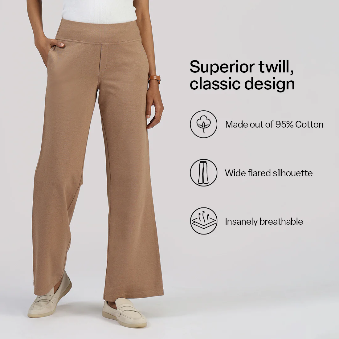 Work-To-Wine Twill Wide Leg Flare Pants - Image 91