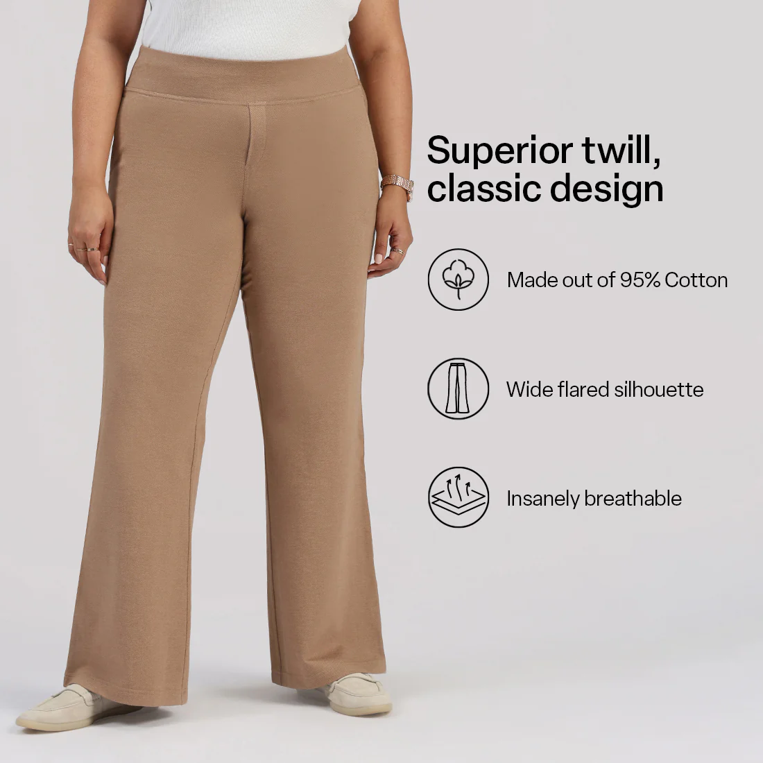 Work-To-Wine Twill Wide Leg Flare Pants - Image 92
