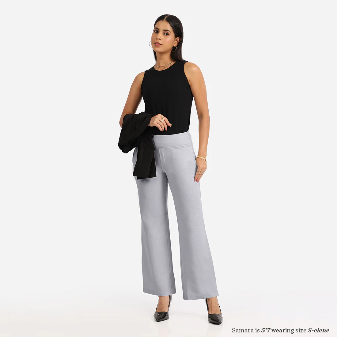 Work-To-Wine Twill Wide Leg Flare Pants - Image 95